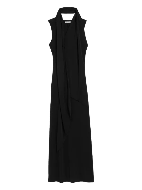 Ami Paris Jersey Maxi Lavalliere Dress in Black