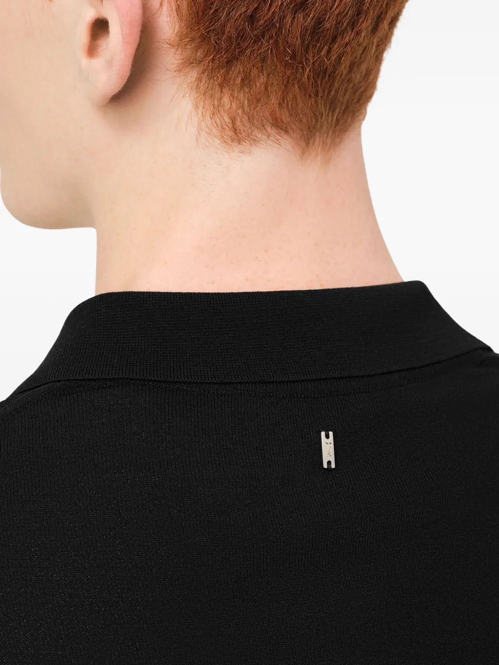 AMI Paris Gebreid poloshirt Zwart