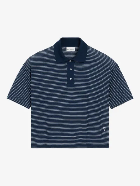 AMI Paris cotton striped Ami De Coeur polo