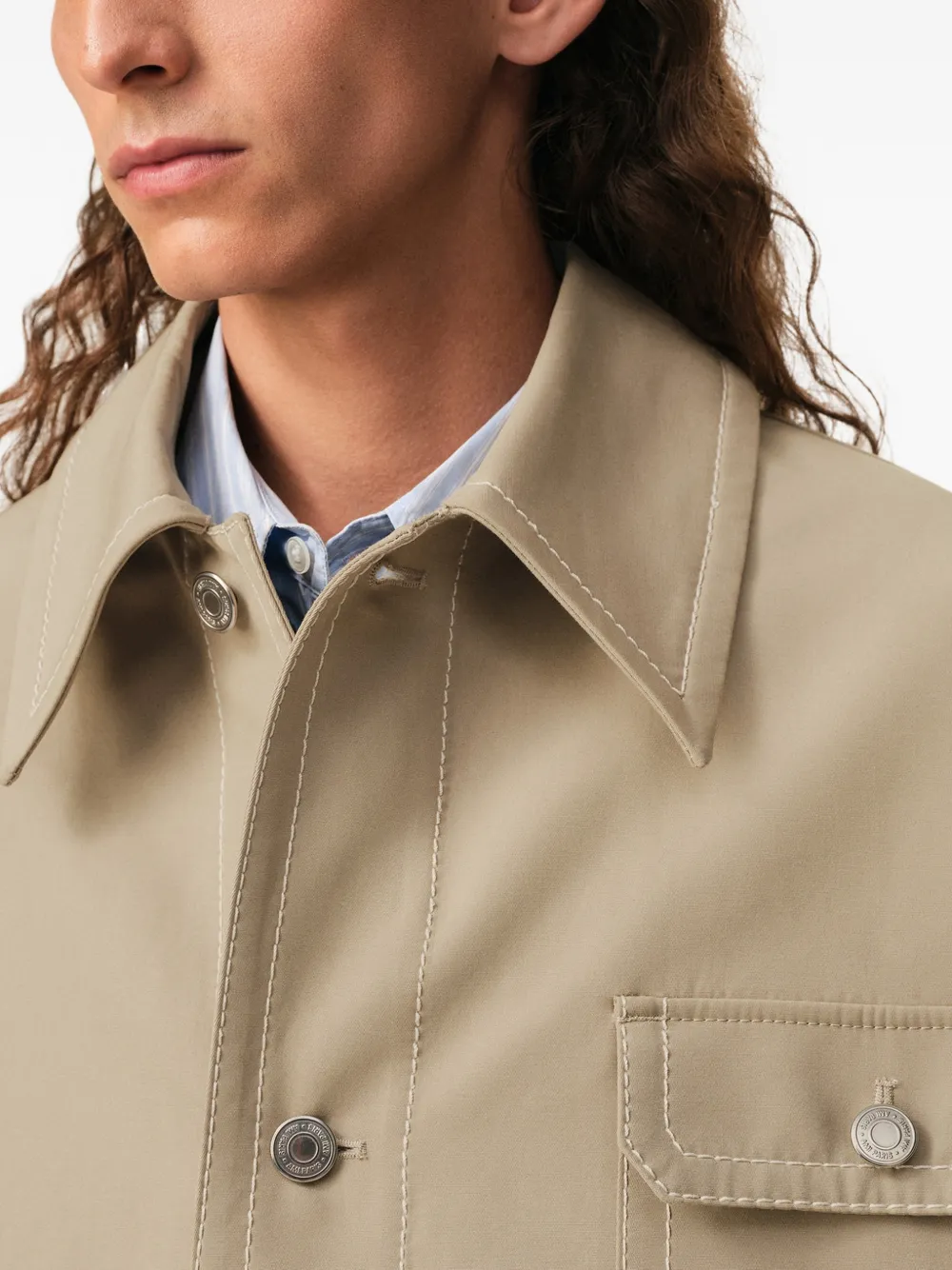 AMI Paris Jack met opgestikte zak Beige