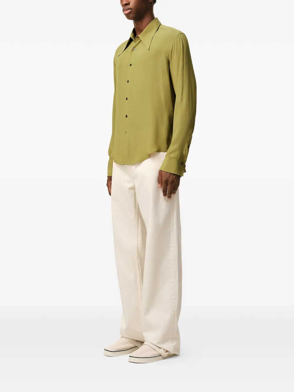  Ami Paris Sharp-collar Shirt - Green 