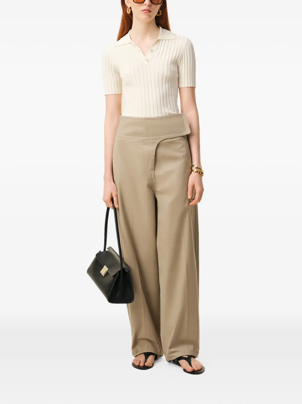  Ami Paris Wrapped Belted Trousers - Neutrals 