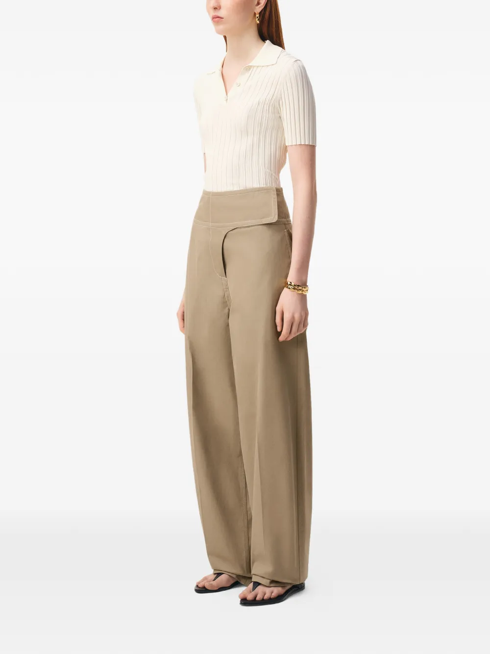  Ami Paris Wrapped Belted Trousers - Neutrals 