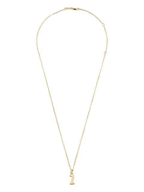 AMI Paris hammered number pendant necklace