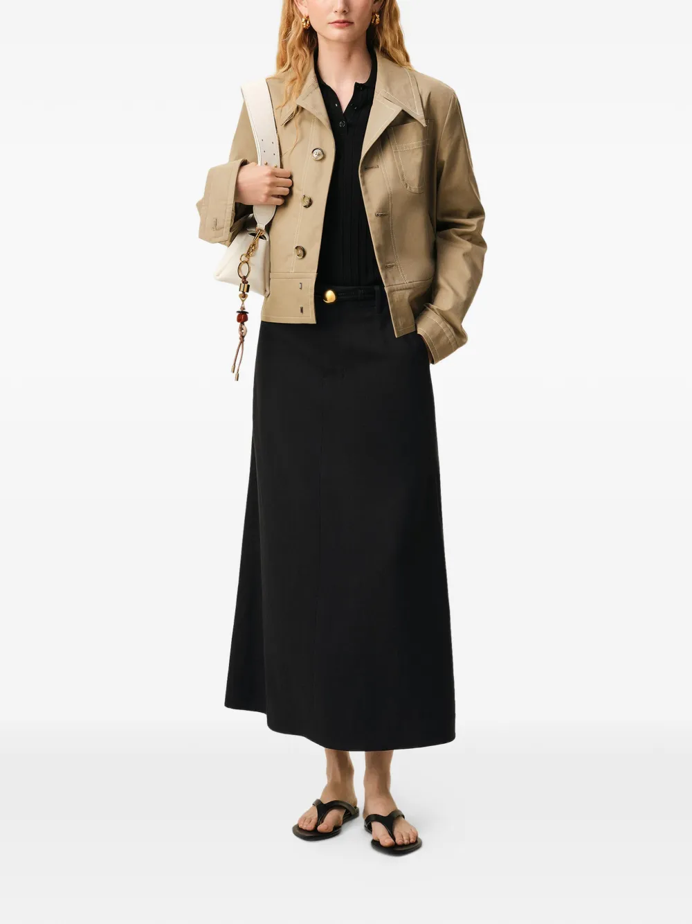  Ami Paris A-line Midi Skirt - Black 