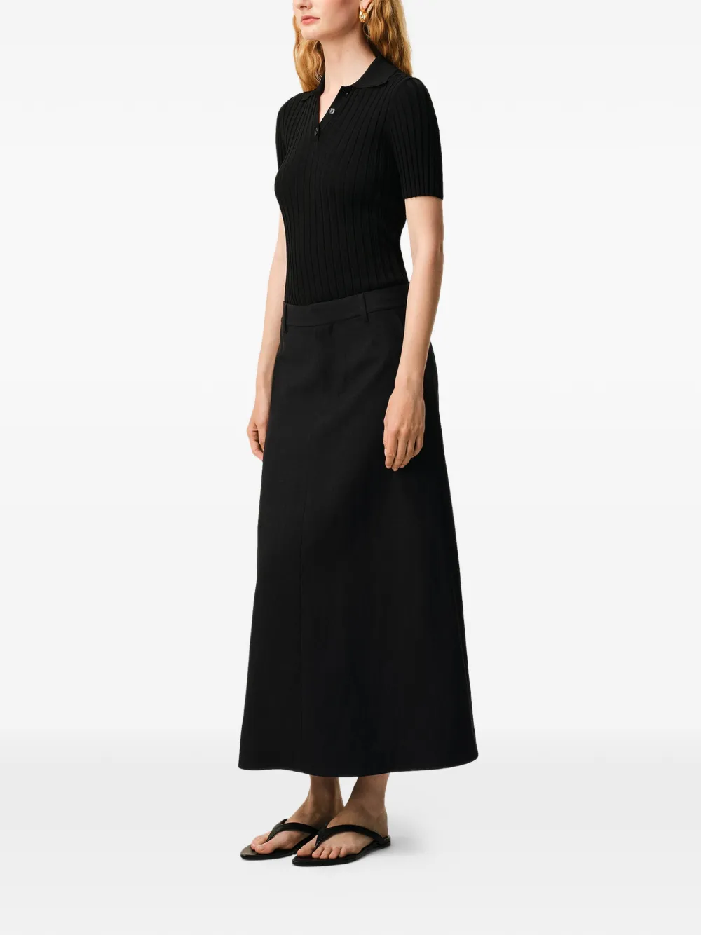  Ami Paris A-line Midi Skirt - Black 
