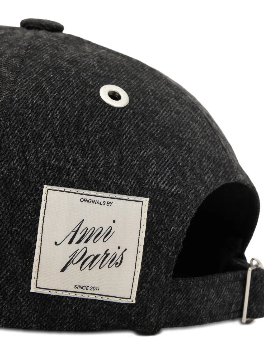 AMI Paris Denim honkbalpet met label Grijs