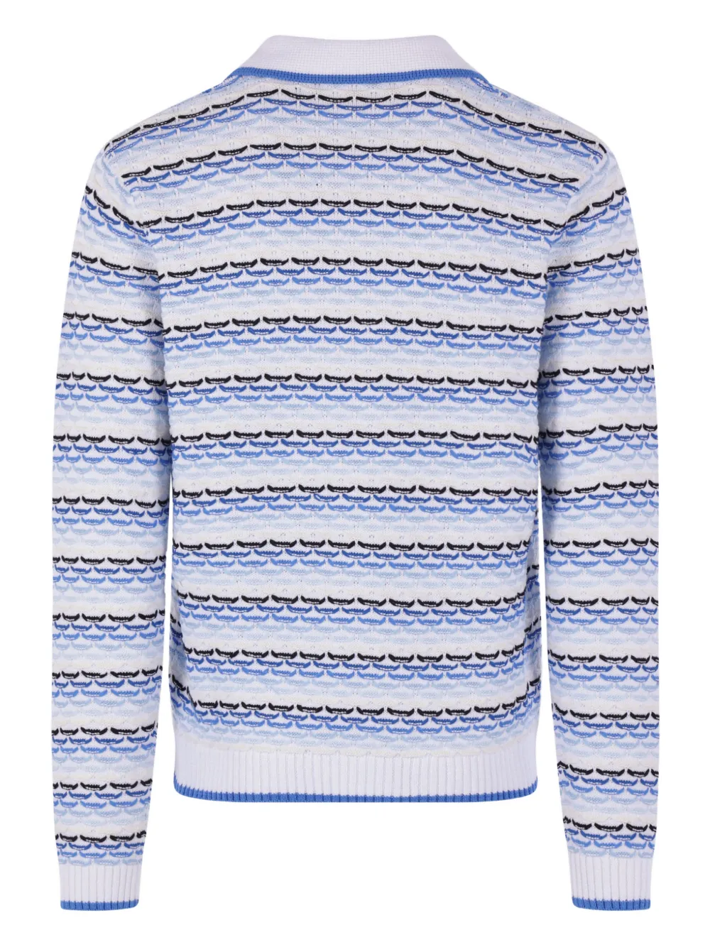 Casablanca striped logo-appliqu&eacute; polo shirt - Wit