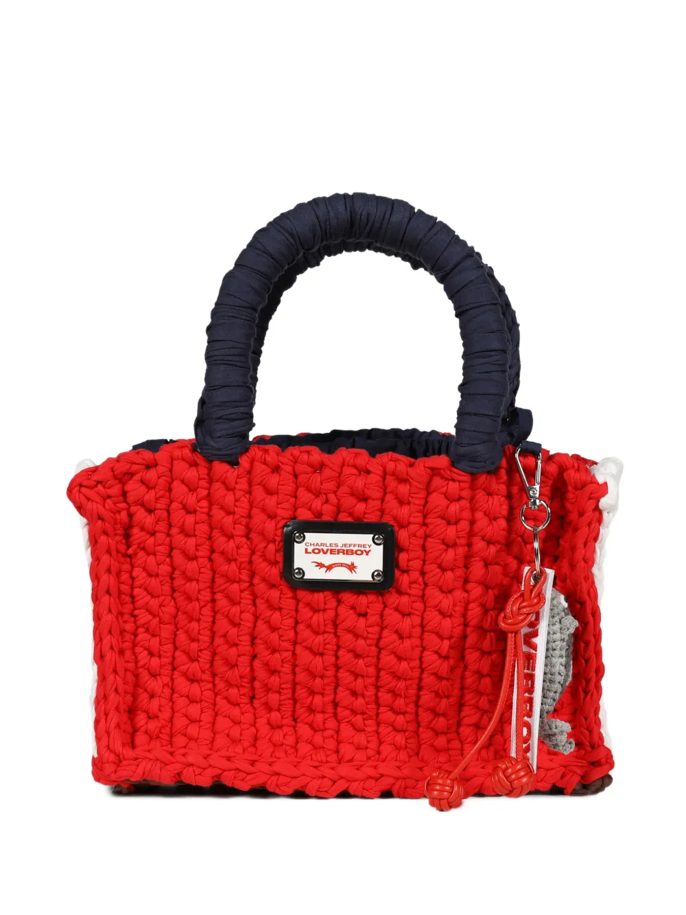 Charles Jeffrey Loverboy crocheted top handle tote bag | Red | Image 1
