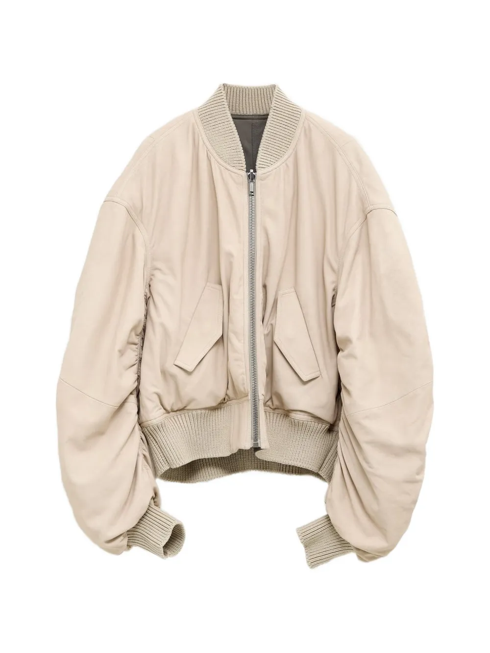 Rick Owens ribbed bomber jacket - Nude