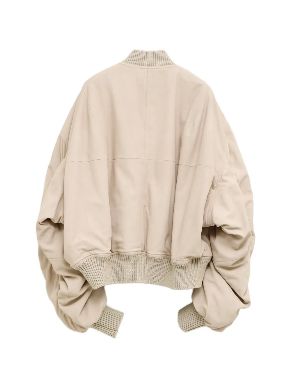  Rick Owens Ribbed Bomber Jacket - Neutrals 