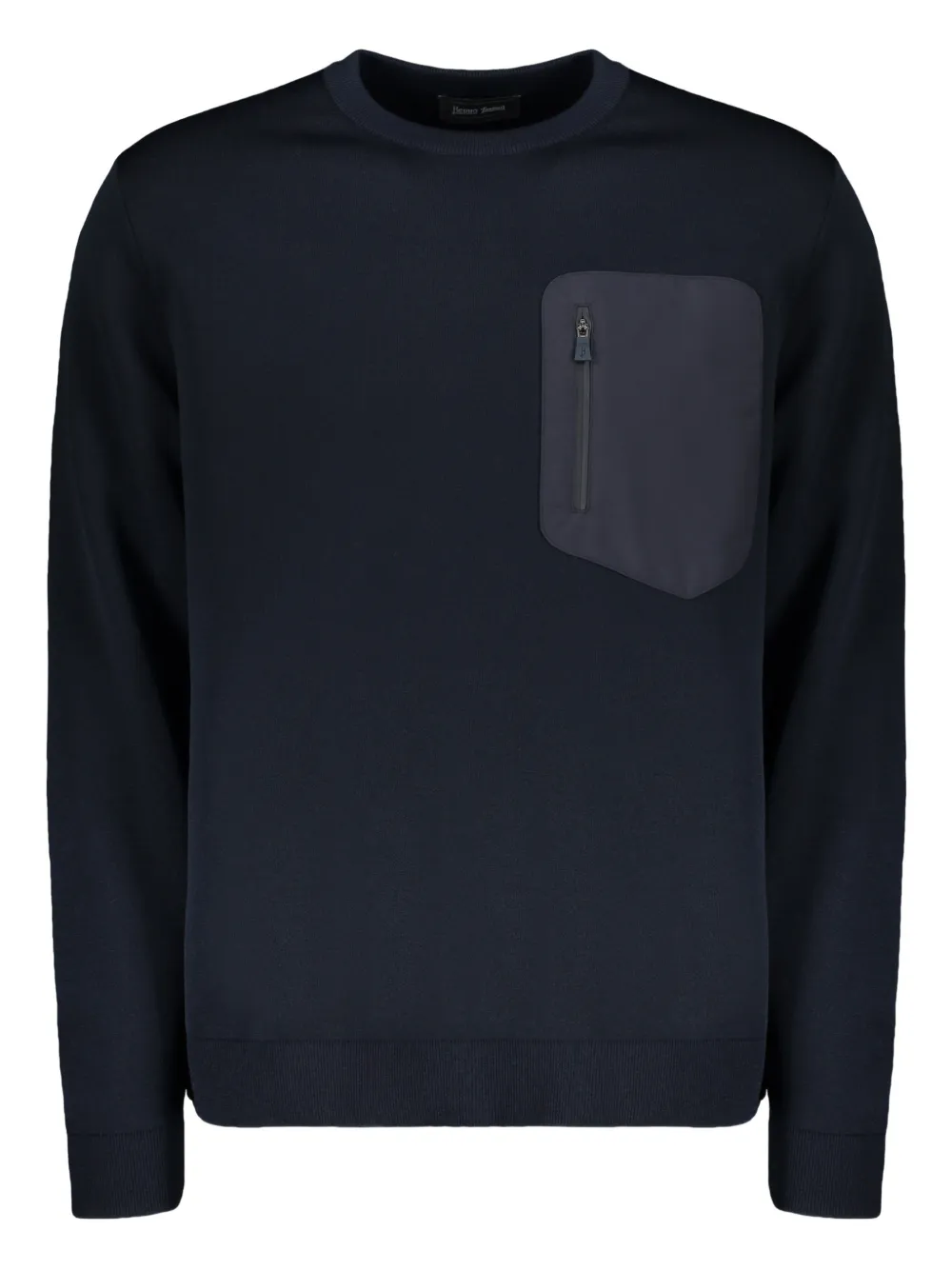 Herno crew-neck pocket sweater - Blu