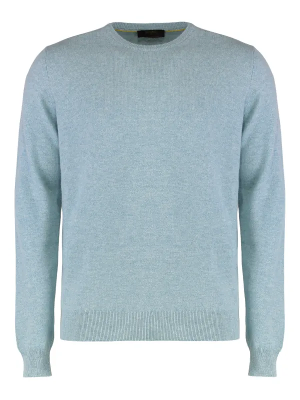 Moorer Long-sleeve Crew-neck Sweater in Blue