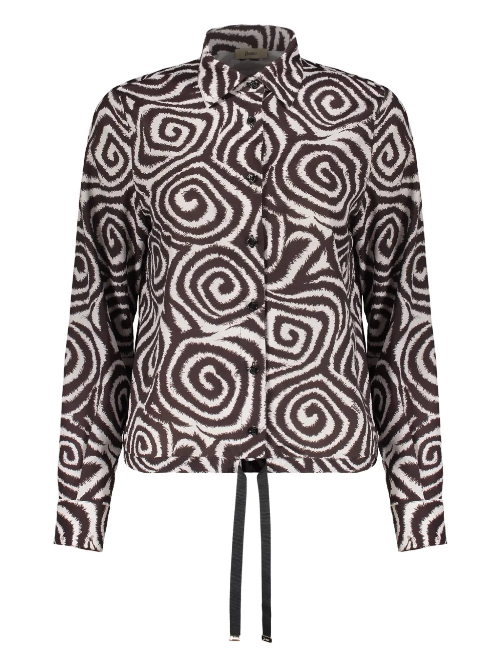 Herno jacquard button shirt - Braun