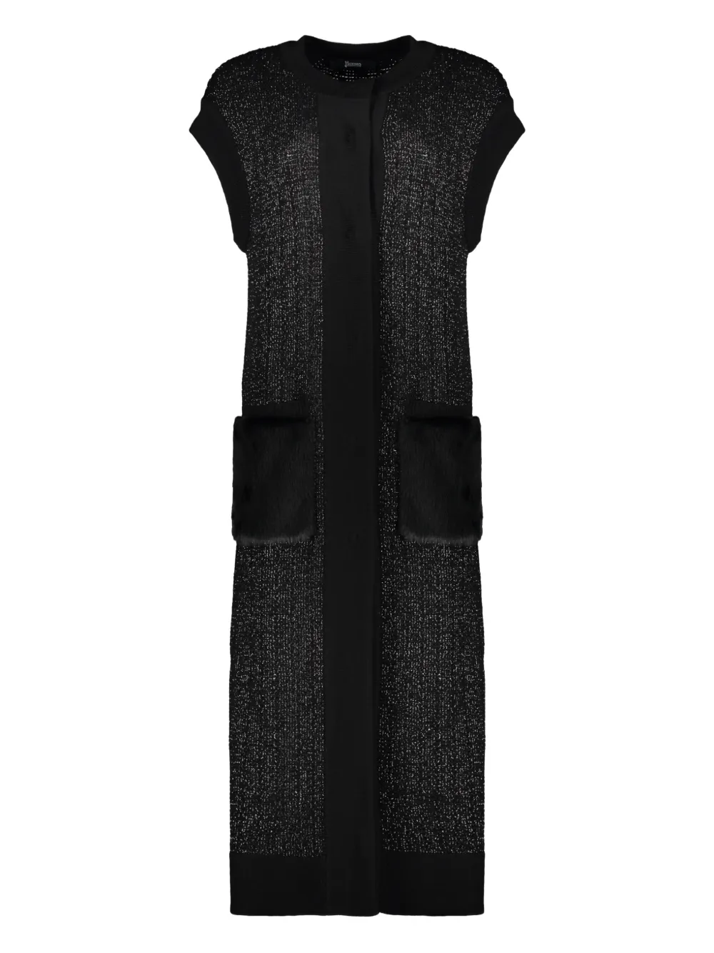 Herno pockets sleeveless cardigan - Nero