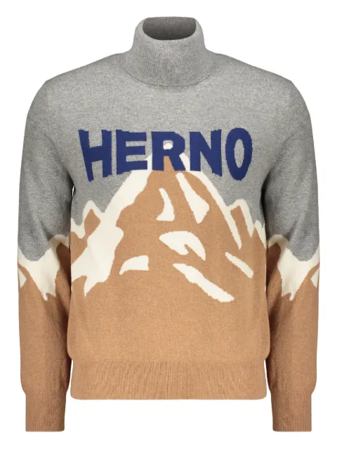 Herno mountain-design high-neck sweater