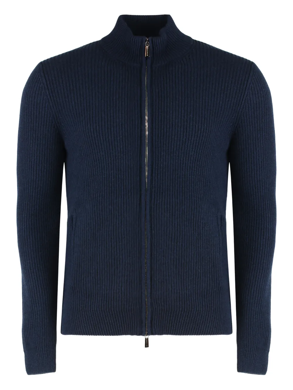Moorer zip-up mock-neck cardigan - Blu