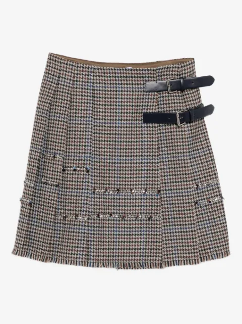 Dice Kayek falda plisada con estampado pied de poule 