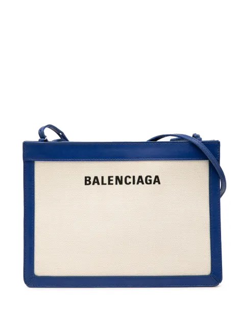 Balenciaga Pre-Owned 2018 Canvas Navy Pochette crossbody bag