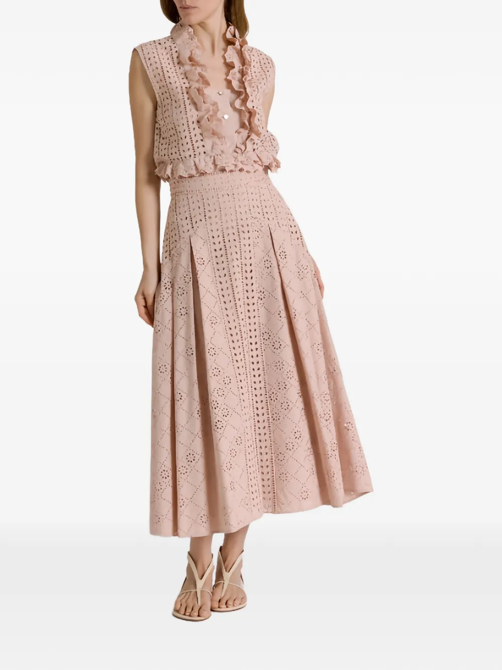  Alberta Ferretti Ruffled Top - Pink 
