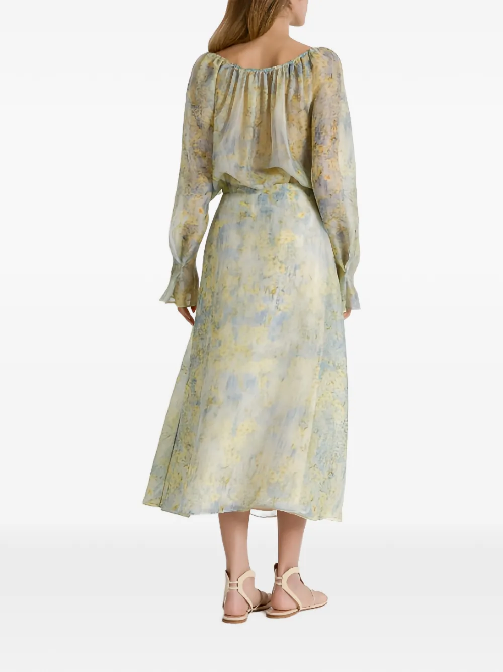  Alberta Ferretti Floral-print Skirt - Yellow 