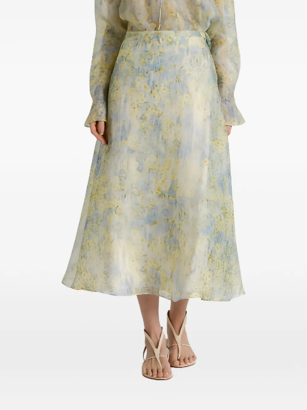 Alberta Ferretti Floral-print Skirt - Yellow 