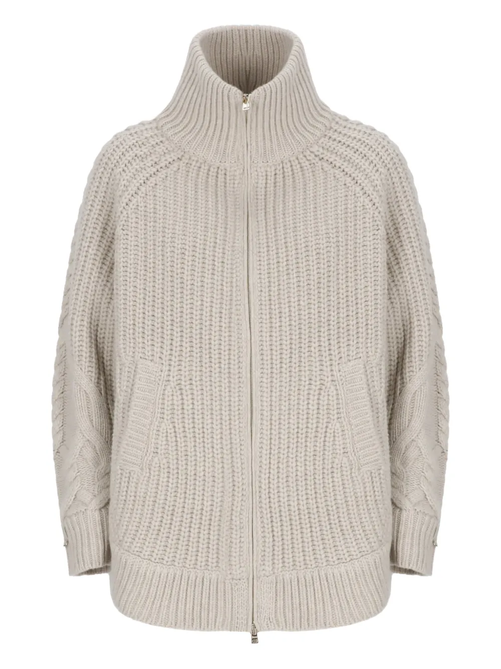 Herno cable-knit zip-up jacket - Toni neutri