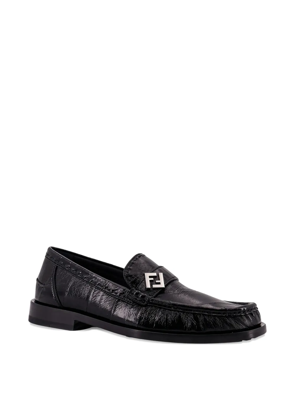 FENDI Missina leren loafers Zwart
