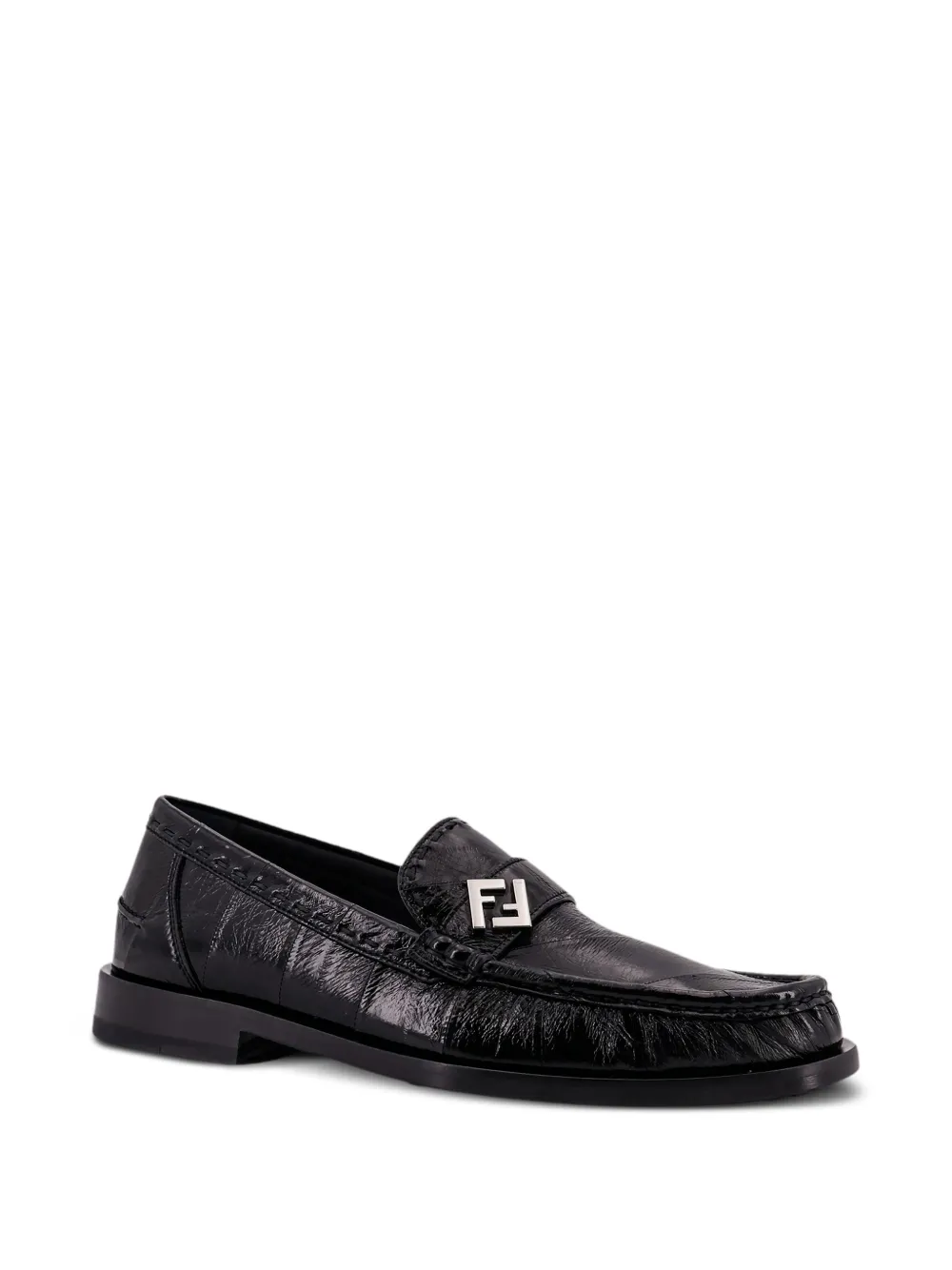 FENDI Missina leather loafers - Zwart
