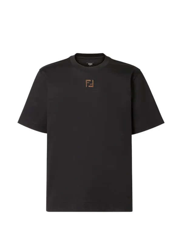 fendi Tシャツ New☆23ss FENDI ロゴTシャツBlack/10~14歳大人もOK♪【関税込