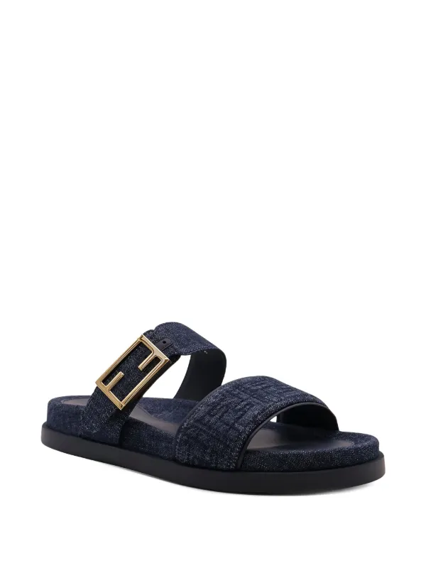 FENDI バックルストラップ サンダル | ブルー | FARFETCH JP