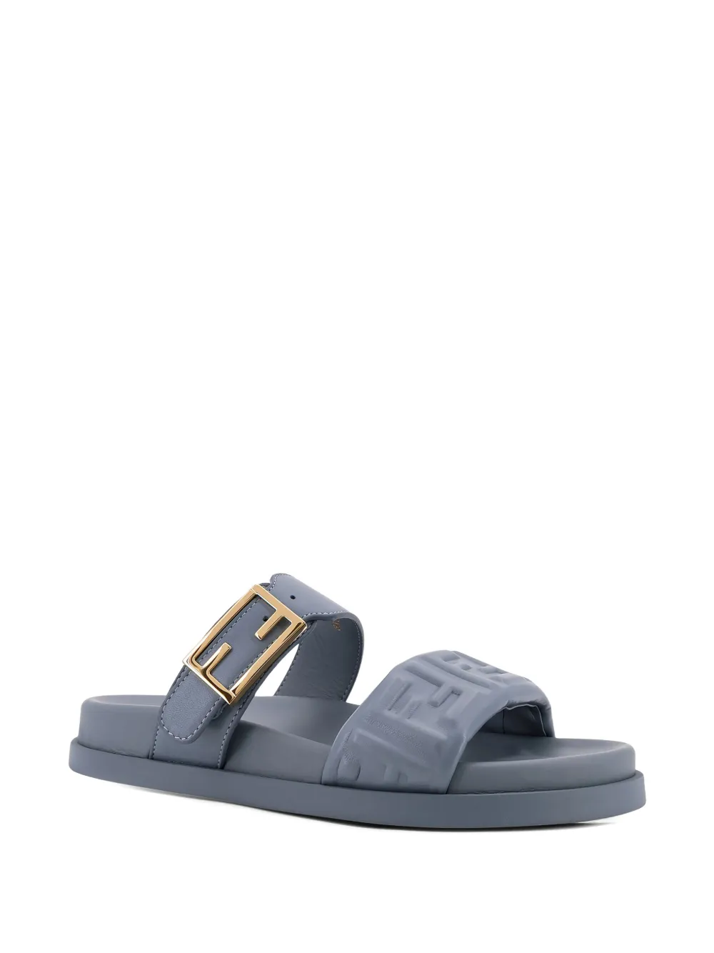 FENDI Feel embossed logo strap sandals Blauw
