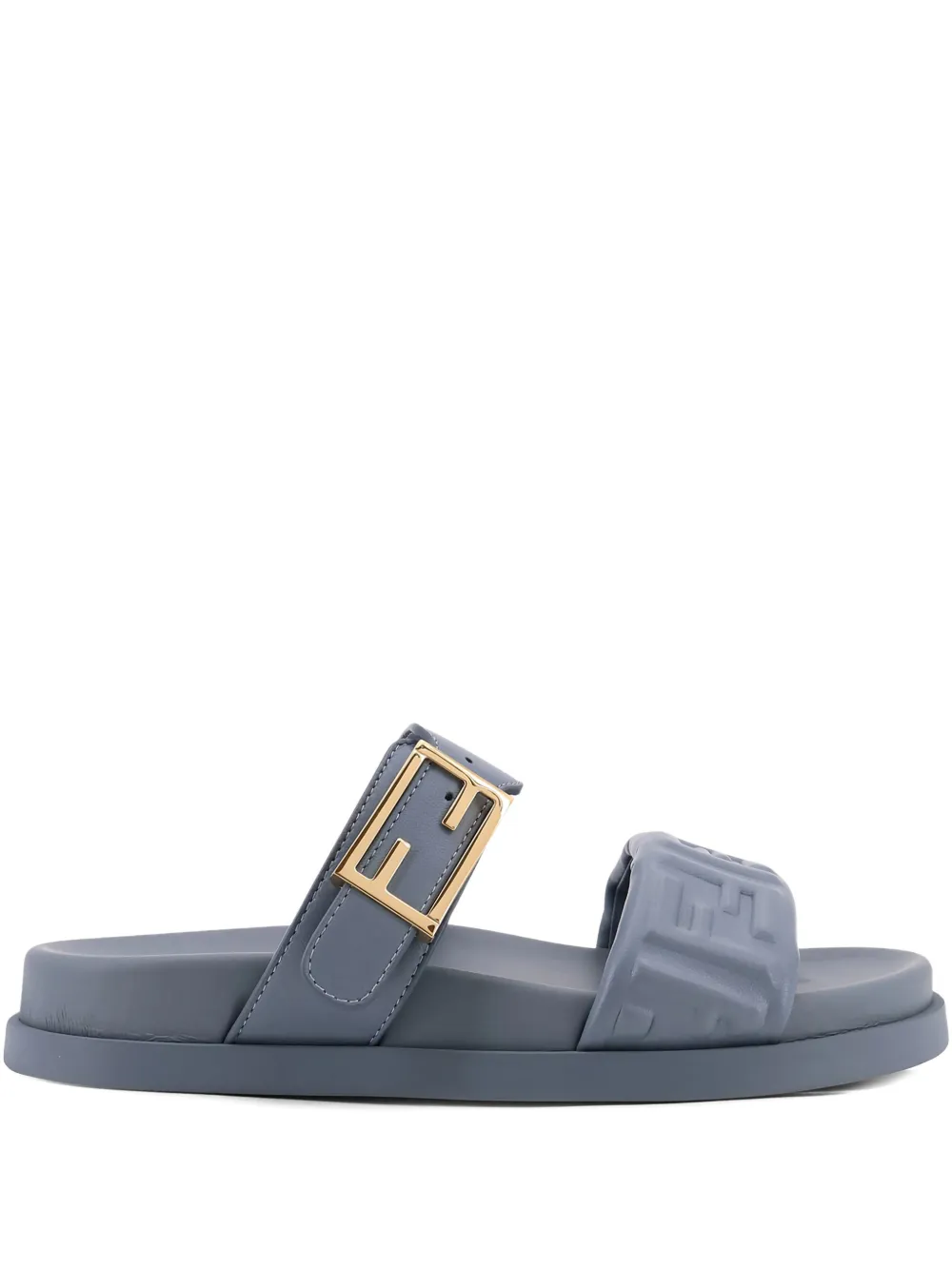 FENDI Feel embossed logo strap sandals Blauw
