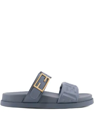 FENDI バックルストラップ サンダル | ブルー | FARFETCH JP