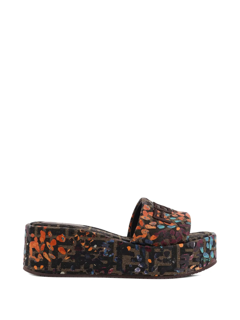 FENDI embroidery-logo platform sandals Bruin
