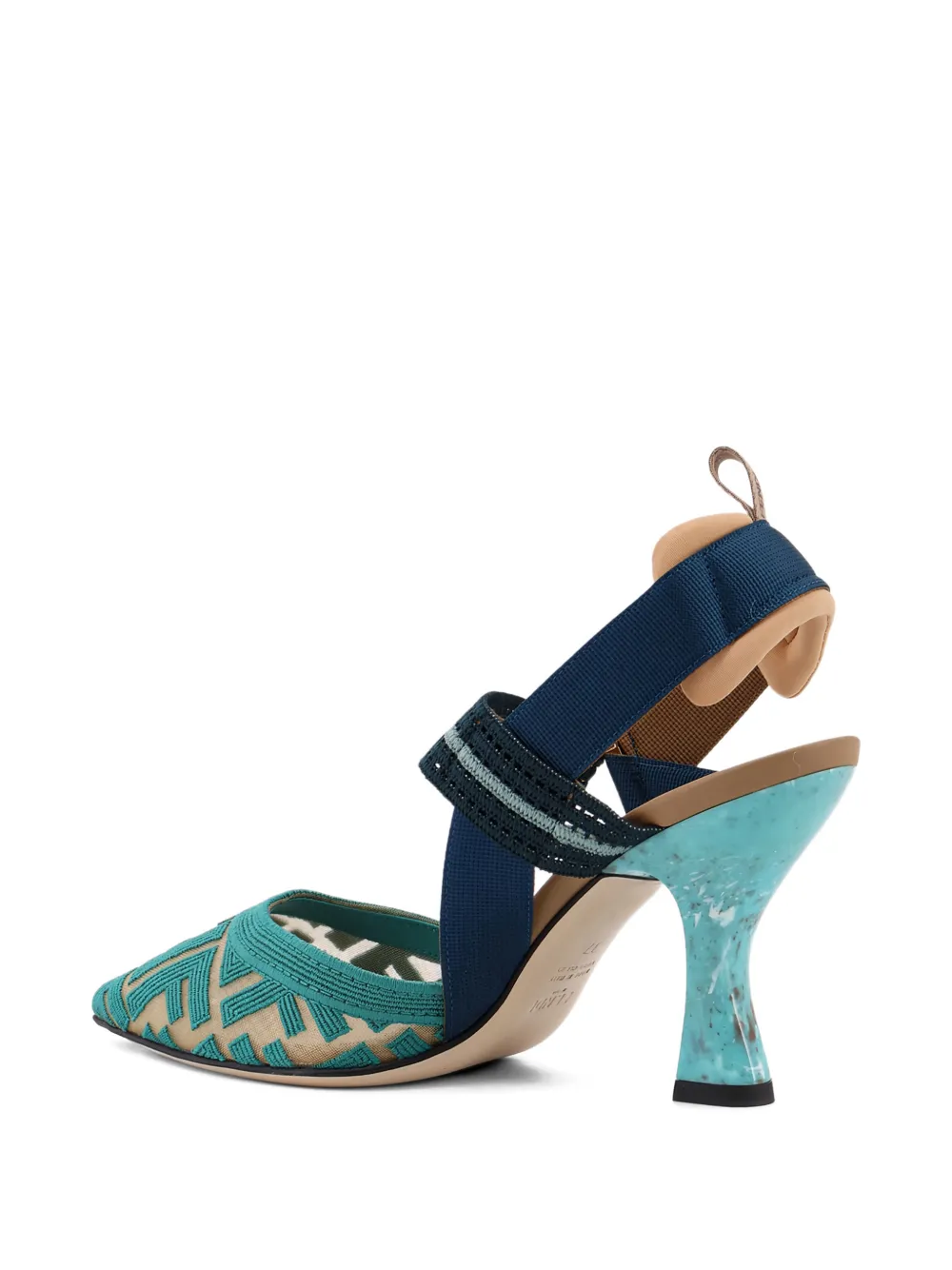 FENDI Colibrì logo-print straps pumps Blauw