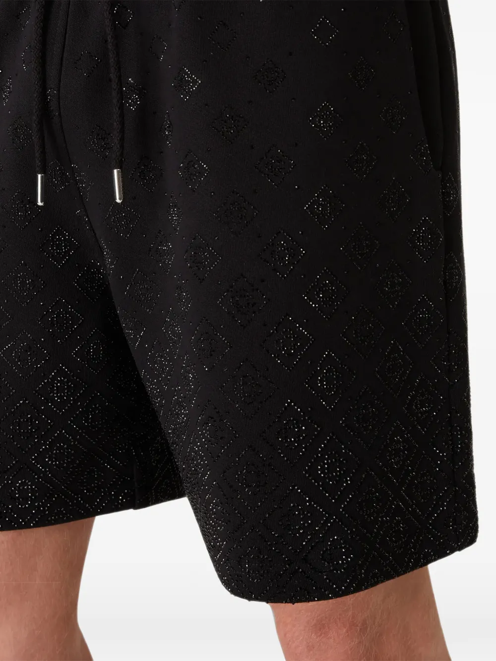 Casablanca Shorts met kristallen monogram Zwart