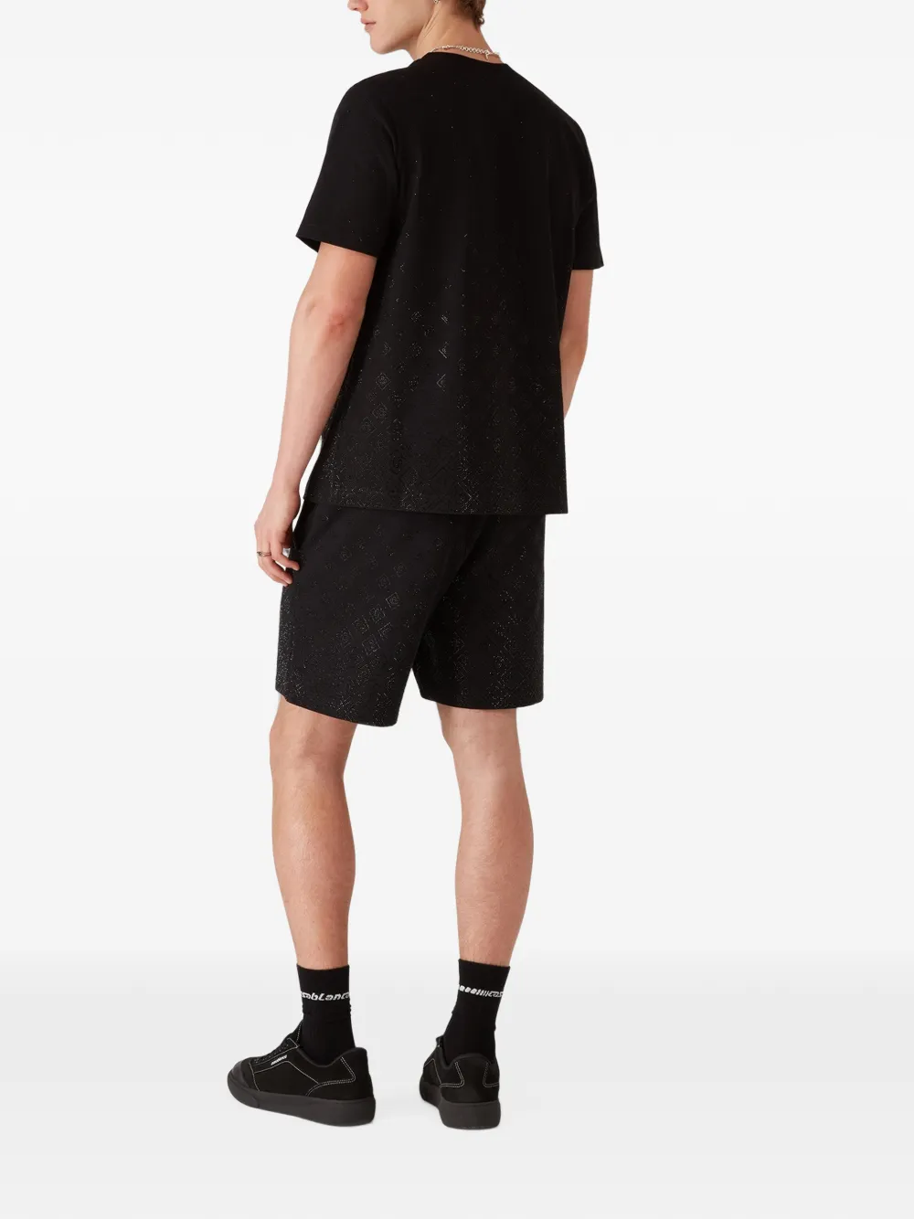 Casablanca Shorts met kristallen monogram Zwart