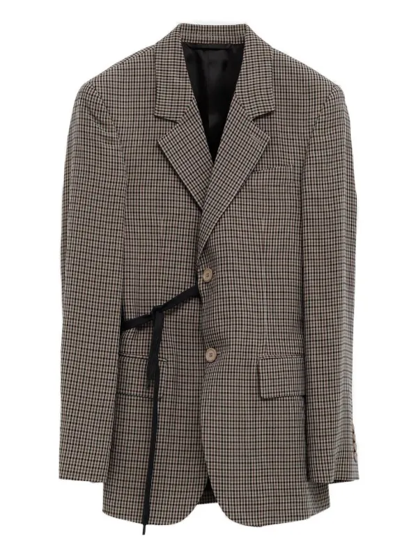 Balenciaga Blazer Xadrez Com Amarração | Neutro | FARFETCH BR