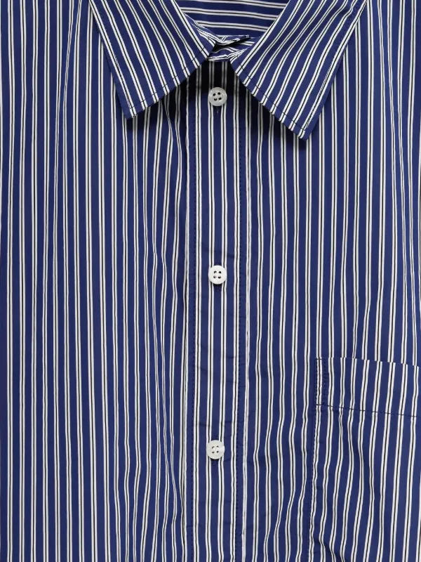Balenciaga Striped Shirt | Blue | FARFETCH JO