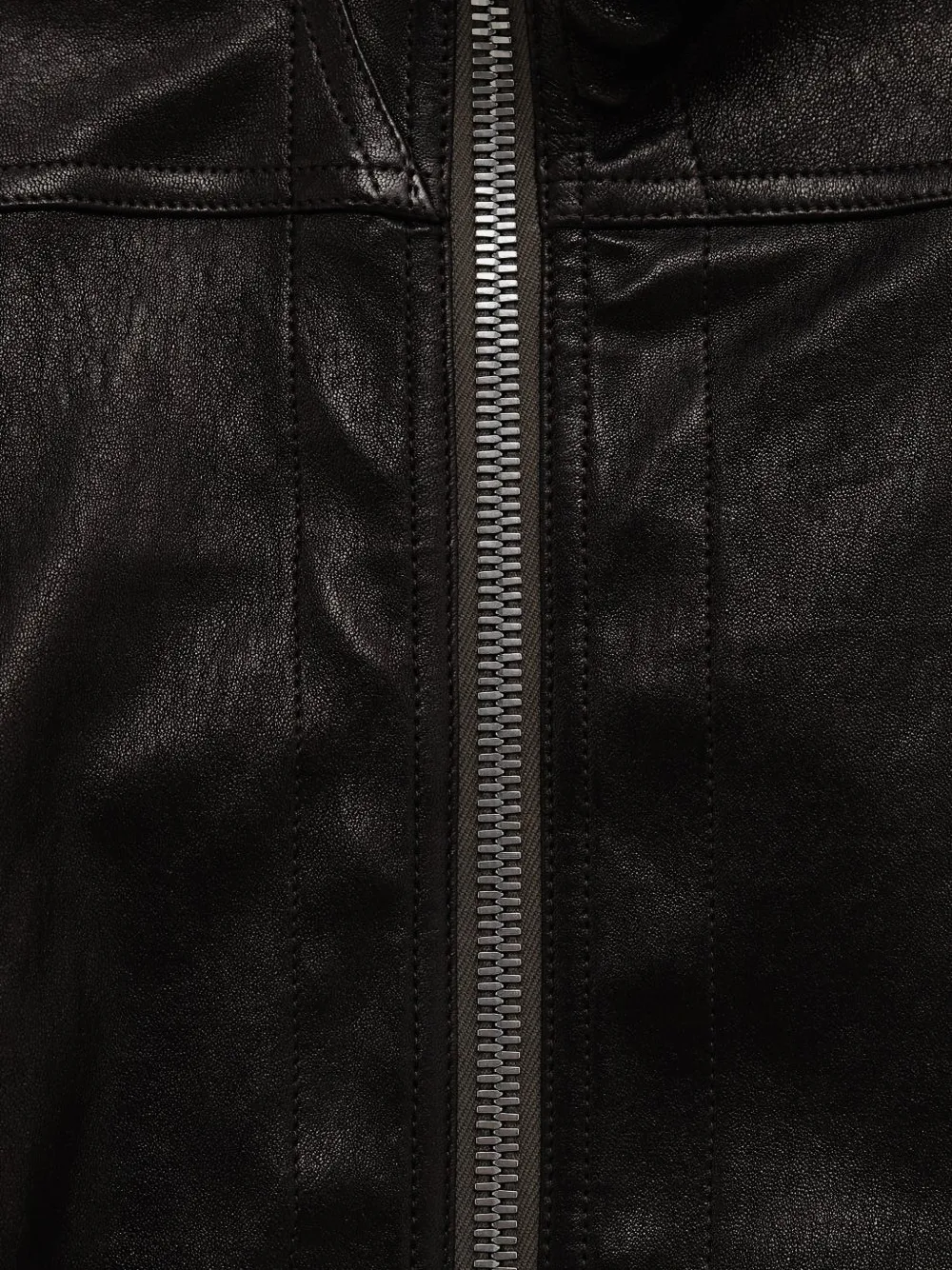  Rick Owens Zip-up Leather Jacket - Black 