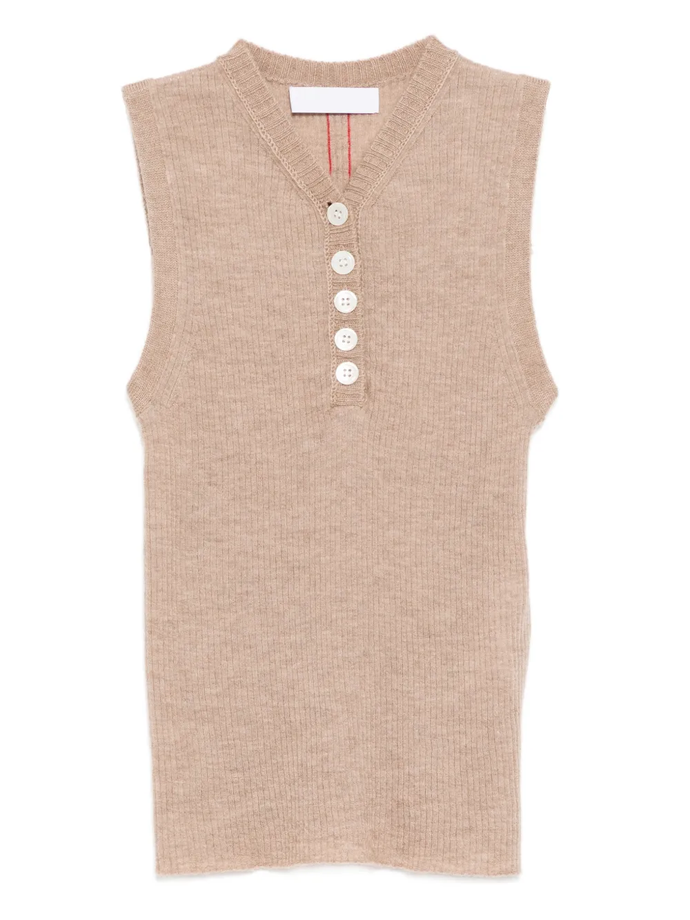 CUDDLEUP cashmere buttoned vest - Marrone