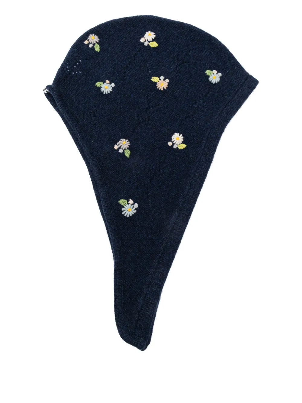 YANYAN KNITS daisy-embroidered hat - Blauw