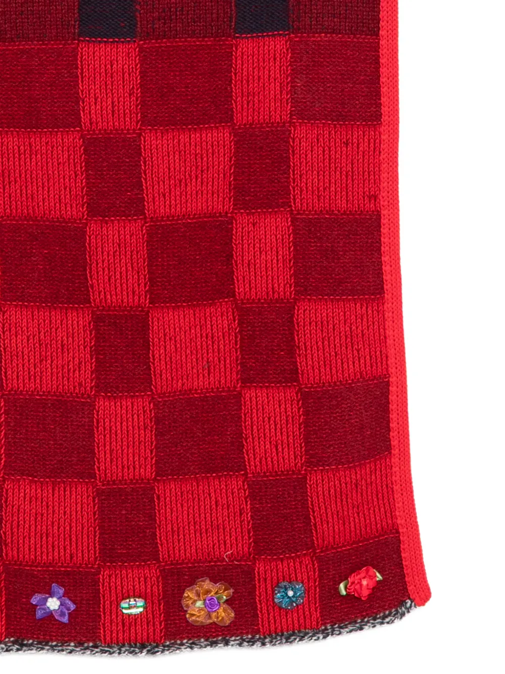 YANYAN KNITS checked scarf - Rood