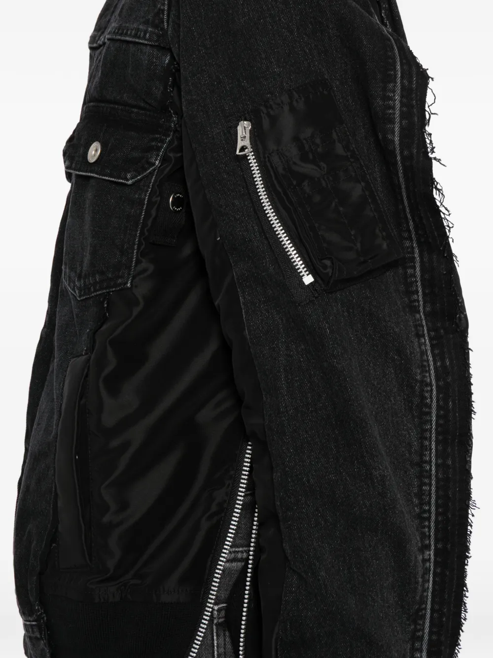 sacai Twill denim jack Zwart