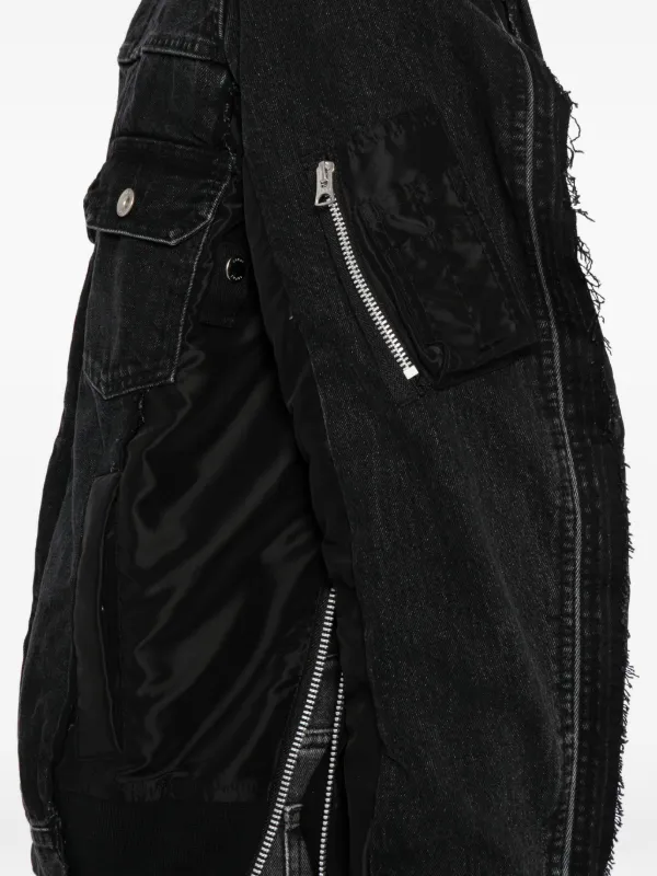 Sacai デニム ミックスメディア ツイルジャケット | ブラック