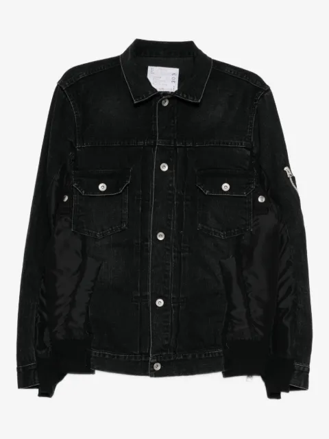 sacai denim mixed media twill jacket