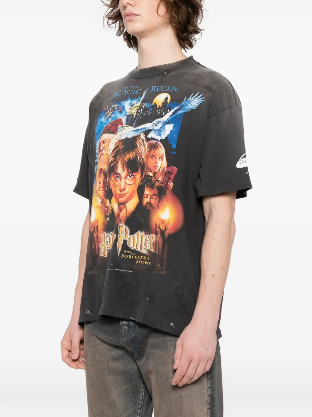 SAINT MXXXXXX graphic-print T-shirt - Grijs