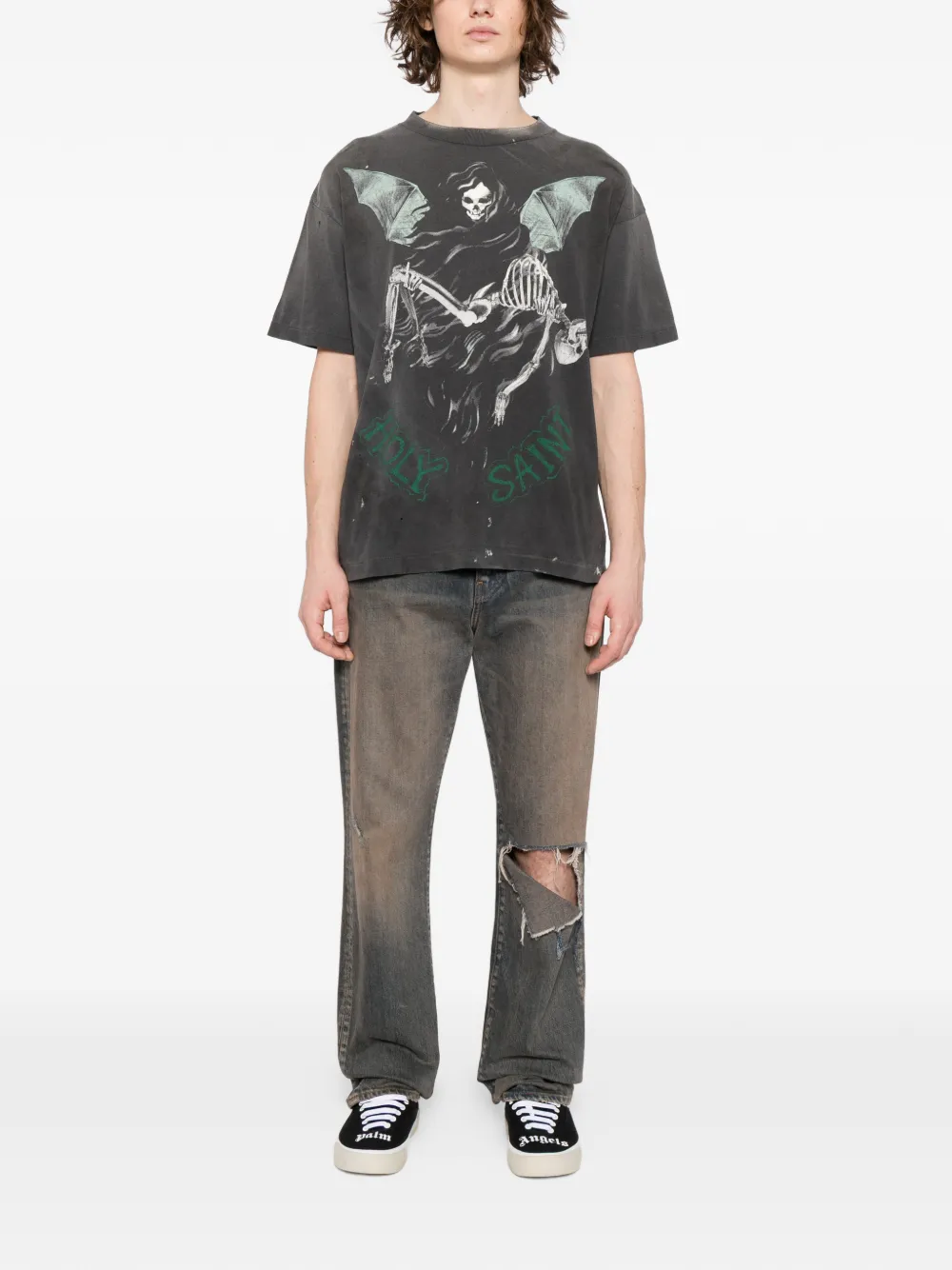 SAINT MXXXXXX graphic-print T-shirt - Grijs