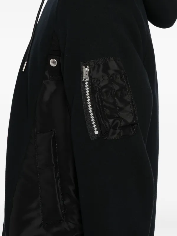 Sacai フーデッドジャケット | ブラック | FARFETCH JP